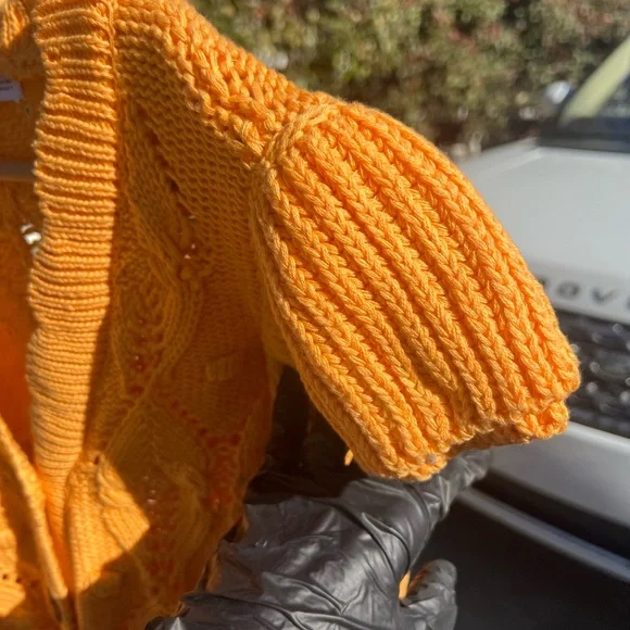 ZARA A Vibrant Orange Women's Knit Cardigan - Picture 8 of 10